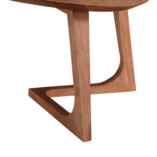 deKor walnut end table featuring a unique geometric solid wood base with a midcentury modern aesthetic