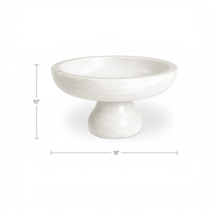 deKor white Rajnagar marble pedestal bowl with a wide basin and sturdy base for home decor styling
