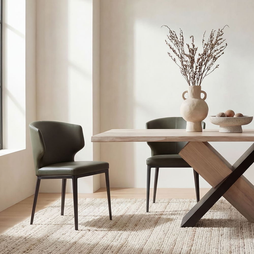 Delaney Dining Chair Dark Green-Set of Two