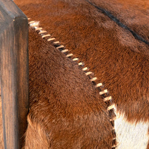 Goat Hide and Mindi Wood Occasional Chair