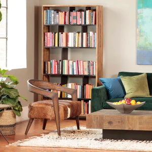 Goat Hide and Mindi Wood Occasional Chair