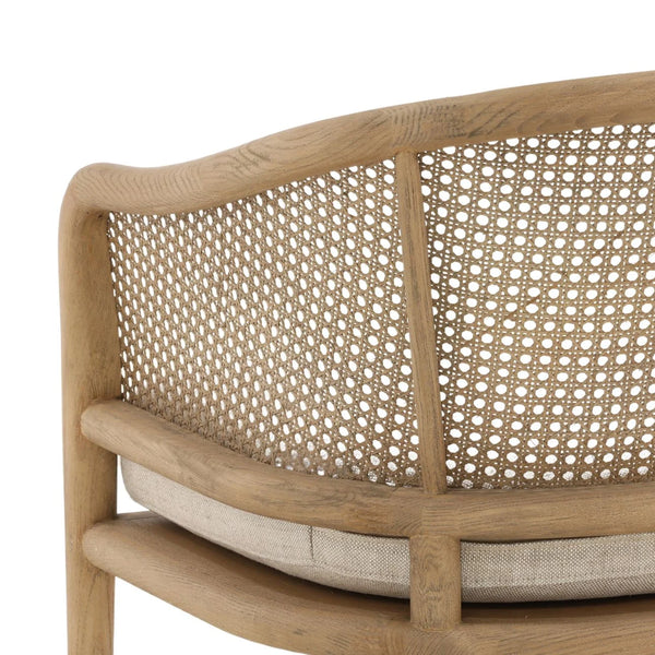 Linen Fabric and Rattan Dining Chair