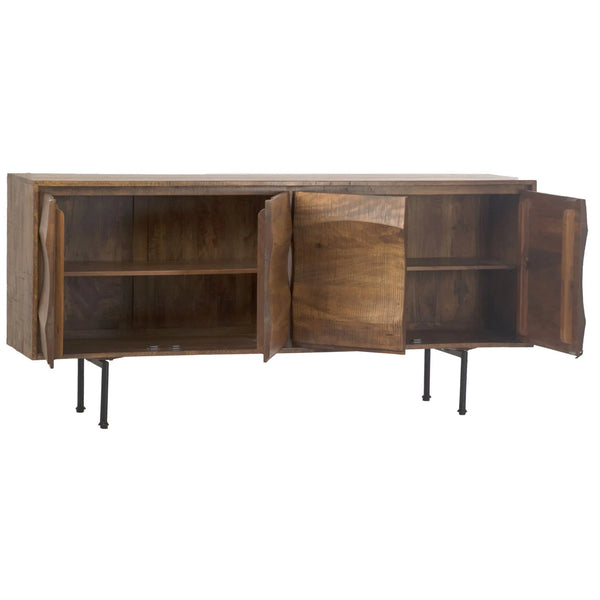 Mango Wood Sideboard with Iron Legs