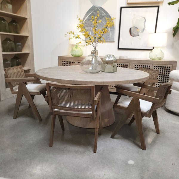 Oak and Rattan Dining Chair