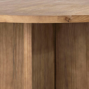 Round Reclaimed Pine Wood Dining Table