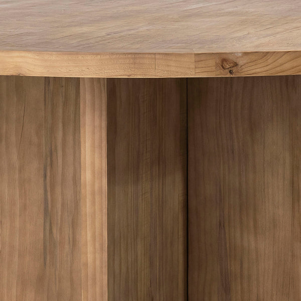 Round Reclaimed Pine Wood Dining Table