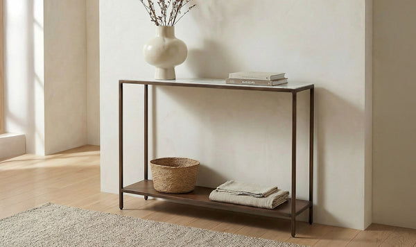 Bottego Console Table Antique Copper