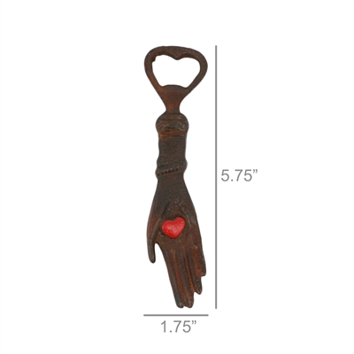 Hand With Heart Bottle Opener - Natural