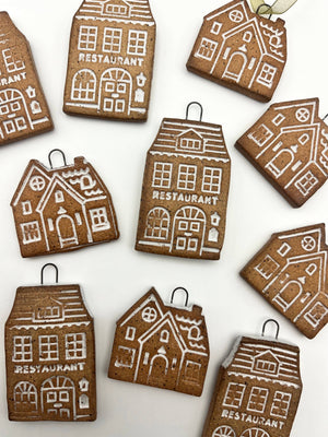 Ceramic Gingerbread House Ornament