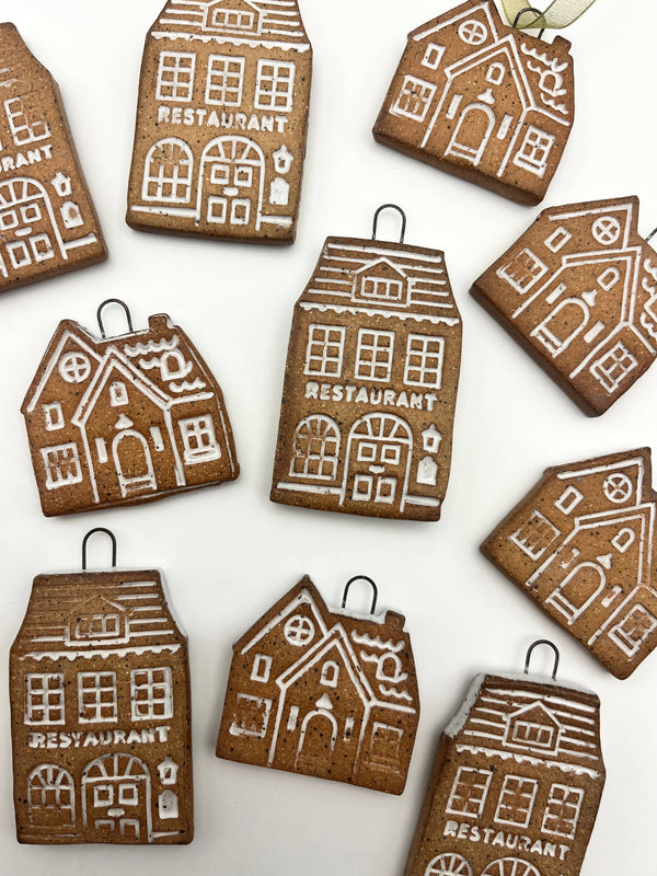 Ceramic Gingerbread House Ornament
