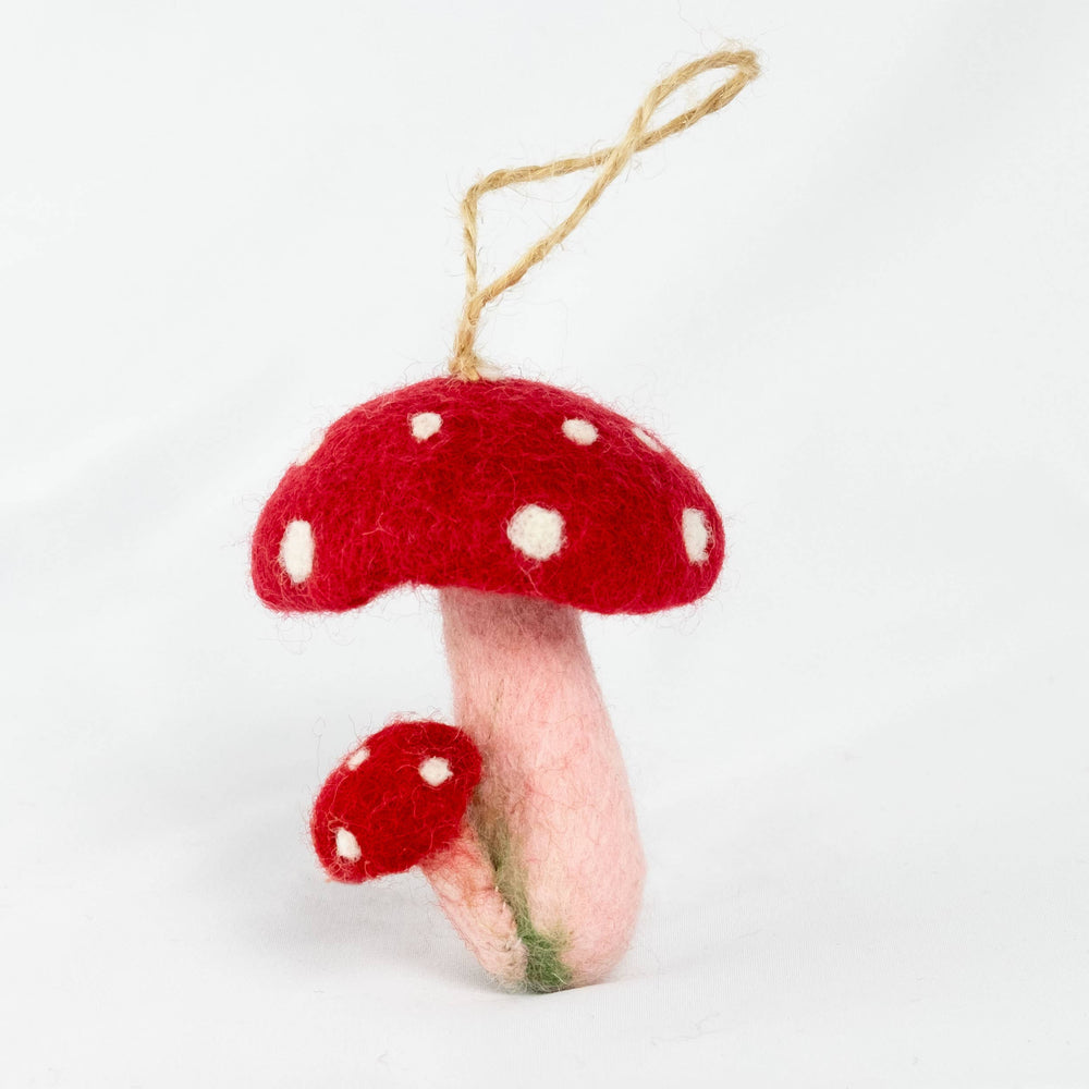 Red Spotted Mushroom Felt Ornament