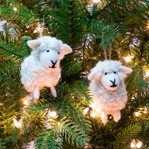 White Wooly Sheep Ornament