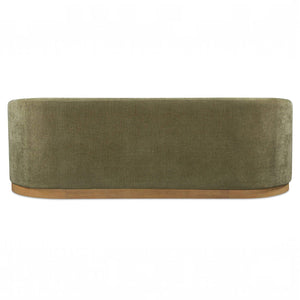 Curved Arm Chenille Sofa Olive