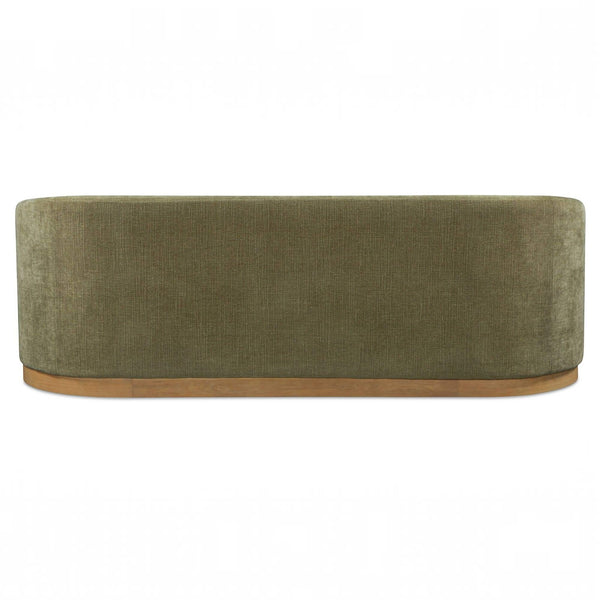 Curved Arm Chenille Sofa Olive