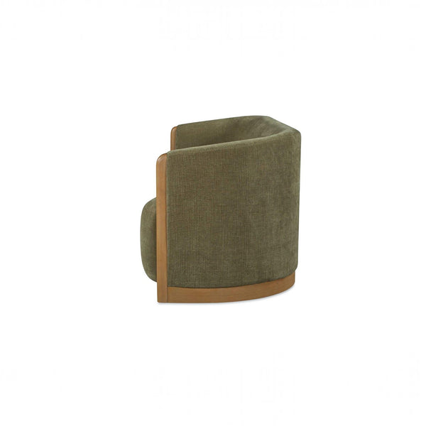 Curved Arm Chenille Sofa Olive