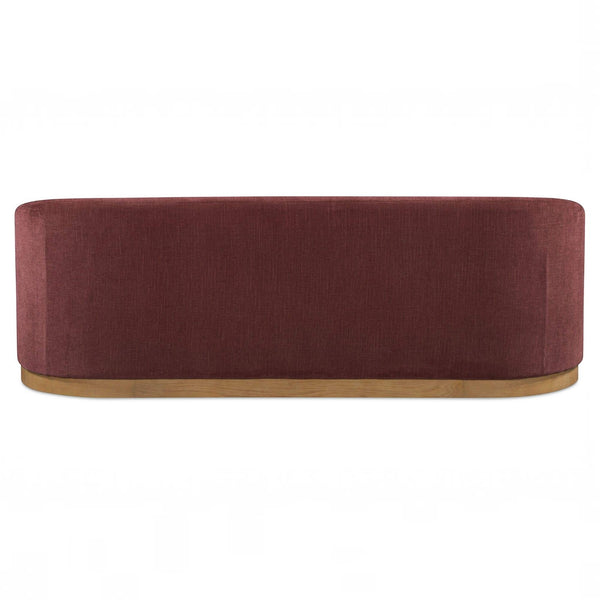 Curved Arm Chenille Sofa Berry