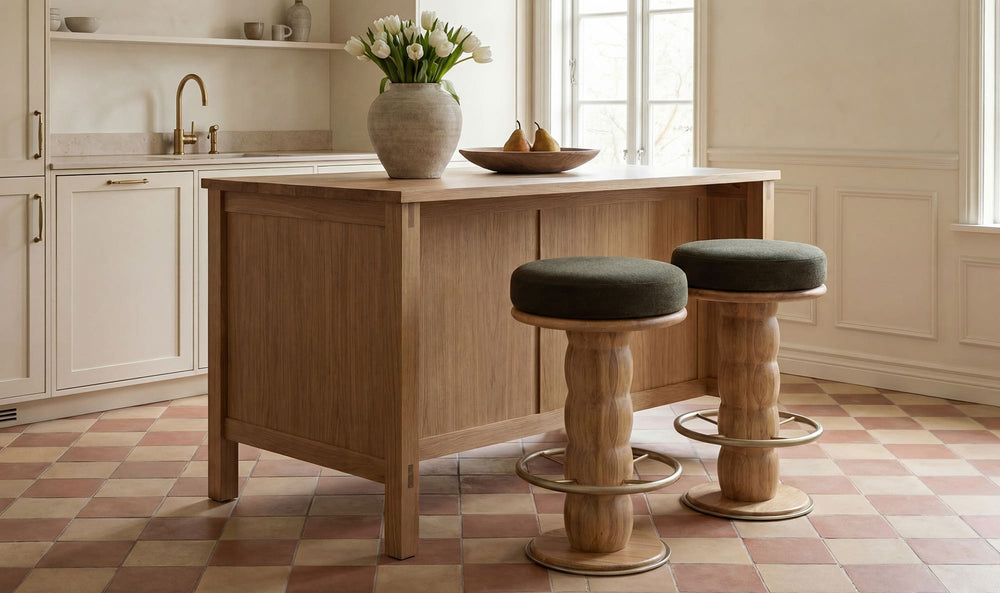 Nio Swivel Counter Stool, Dark Green