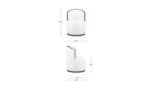 Rossi Swivel Dining Chair Cream