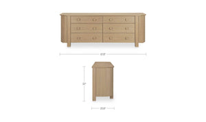 Loren 6 Drawer Dresser Natural