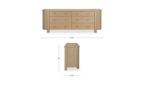 Loren 6 Drawer Dresser Natural