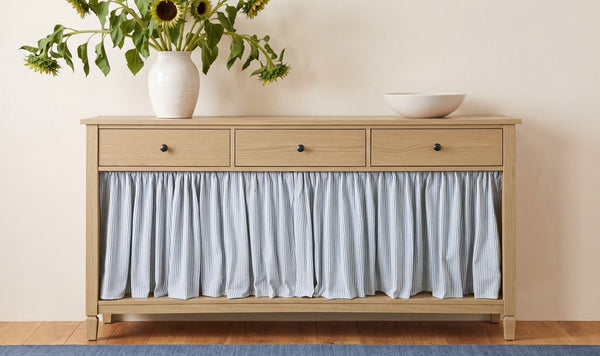 Isabelle Console Table Light Blue Stripe