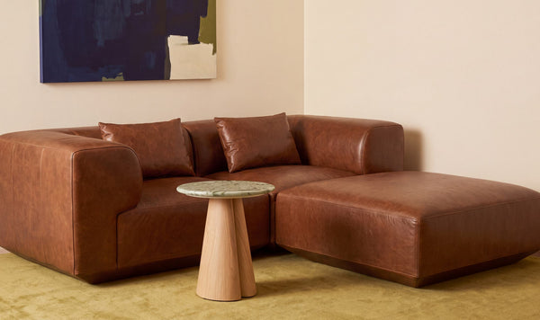 Goodwin Nook Modular Sectional Dark Brown Leather