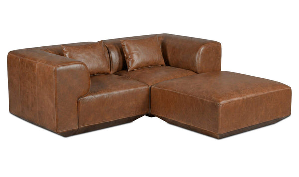 Goodwin Nook Modular Sectional Dark Brown Leather