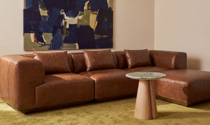 Goodwin Lounge Modular Sectional Dark Brown Leather