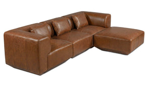 Goodwin Lounge Modular Sectional Dark Brown Leather