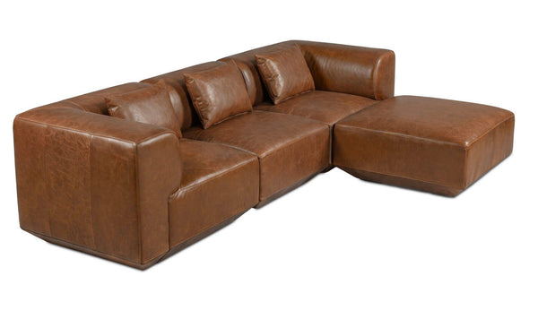 Goodwin Lounge Modular Sectional Dark Brown Leather