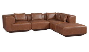Goodwin Dream Modular Sectional Dark Brown Leather