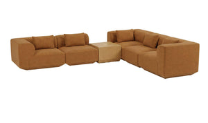 Goodwin Classic L Modular Sectional Cognac With Side Table