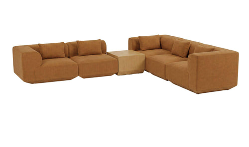 Goodwin Classic L Modular Sectional Cognac With Side Table