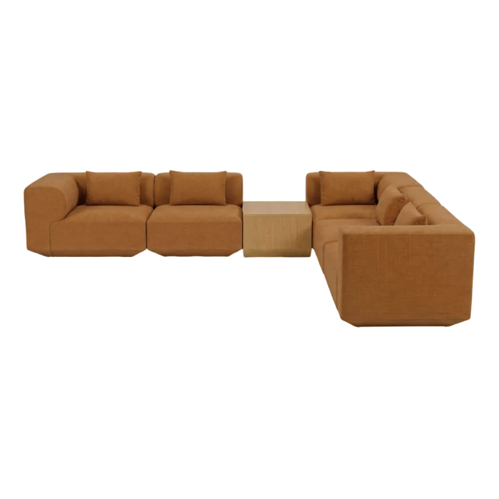 Goodwin Classic L Modular Sectional Cognac With Side Table