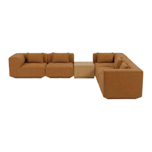 Goodwin Classic L Modular Sectional Cognac With Side Table