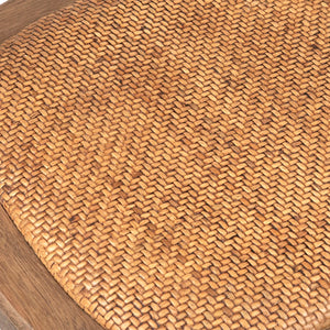 Oak Wood Frame and Rattan Dining Chair