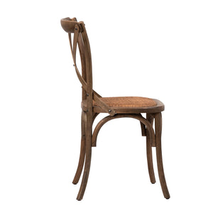 Oak Wood Frame and Rattan Dining Chair