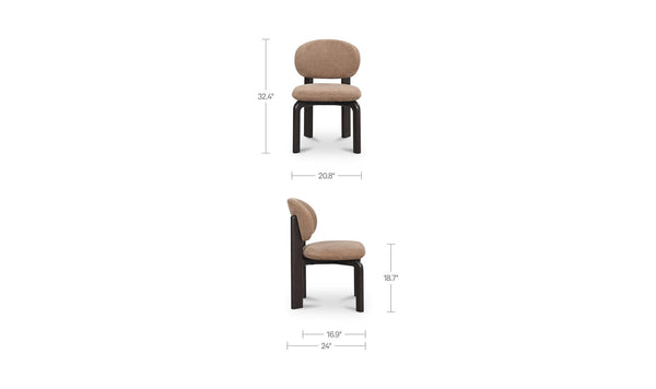 Sami Dining Chair Brown Set of Two