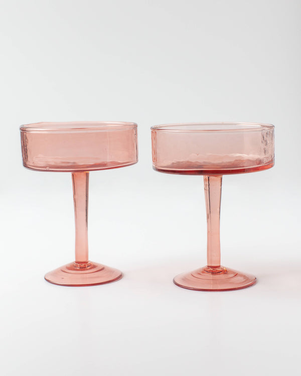 Handblown Hammered Coupe Cocktail Glass