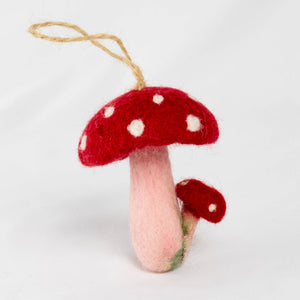 Red Spotted Mushroom Felt Ornament