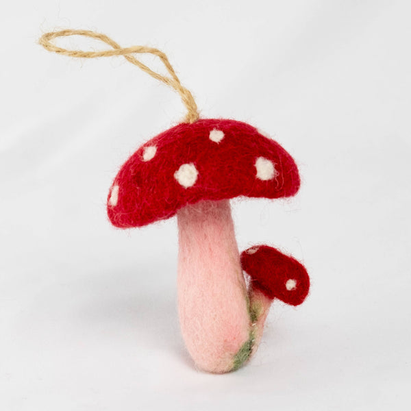Red Spotted Mushroom Felt Ornament