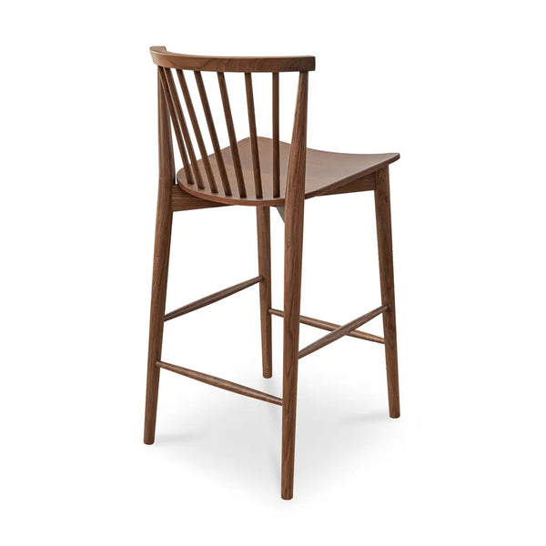Walnut Spindle-Back Counter Stool