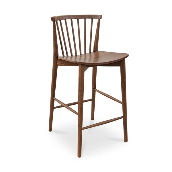 Walnut Spindle-Back Counter Stool