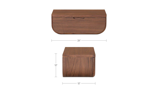 Hettie Floating Nightstand Dark Brown