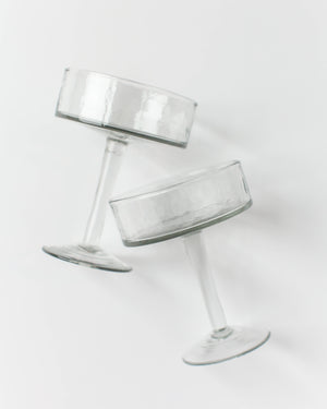 Handblown Hammered Coupe Cocktail Glass