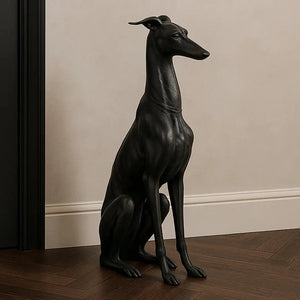 Black Cast Aluminum Dog Sculpture