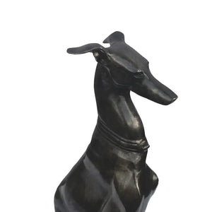 Black Cast Aluminum Dog Sculpture
