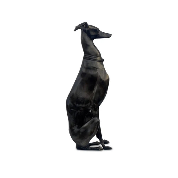 Black Cast Aluminum Dog Sculpture