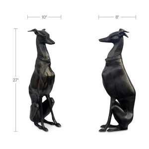 Black Cast Aluminum Dog Sculpture
