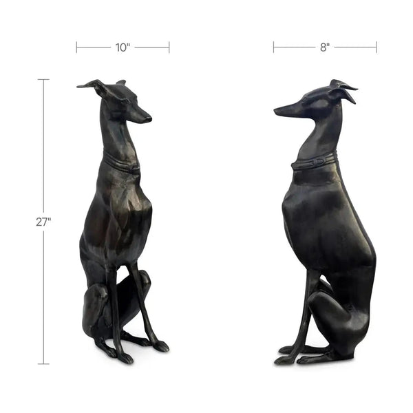 Black Cast Aluminum Dog Sculpture